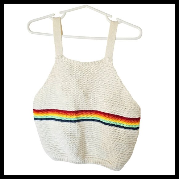 Zara Crochet Tank Top Rainbow Girls size 13 14 Years Boho - Picture 1 of 7
